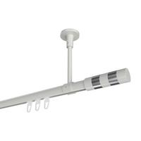 GARDINENSTANGE INNENLAUF Sonette Mavell 160 cm, 1-läufig, 20 mm Ø Weiß - Chromfarben/Weiß, Metall (160cm) - INTERDECO