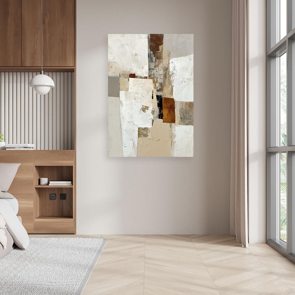 WANDBILD, Moderne Abstrakt in beigen und braunen Farben - Beige, Textil (30/45cm) - Feeby