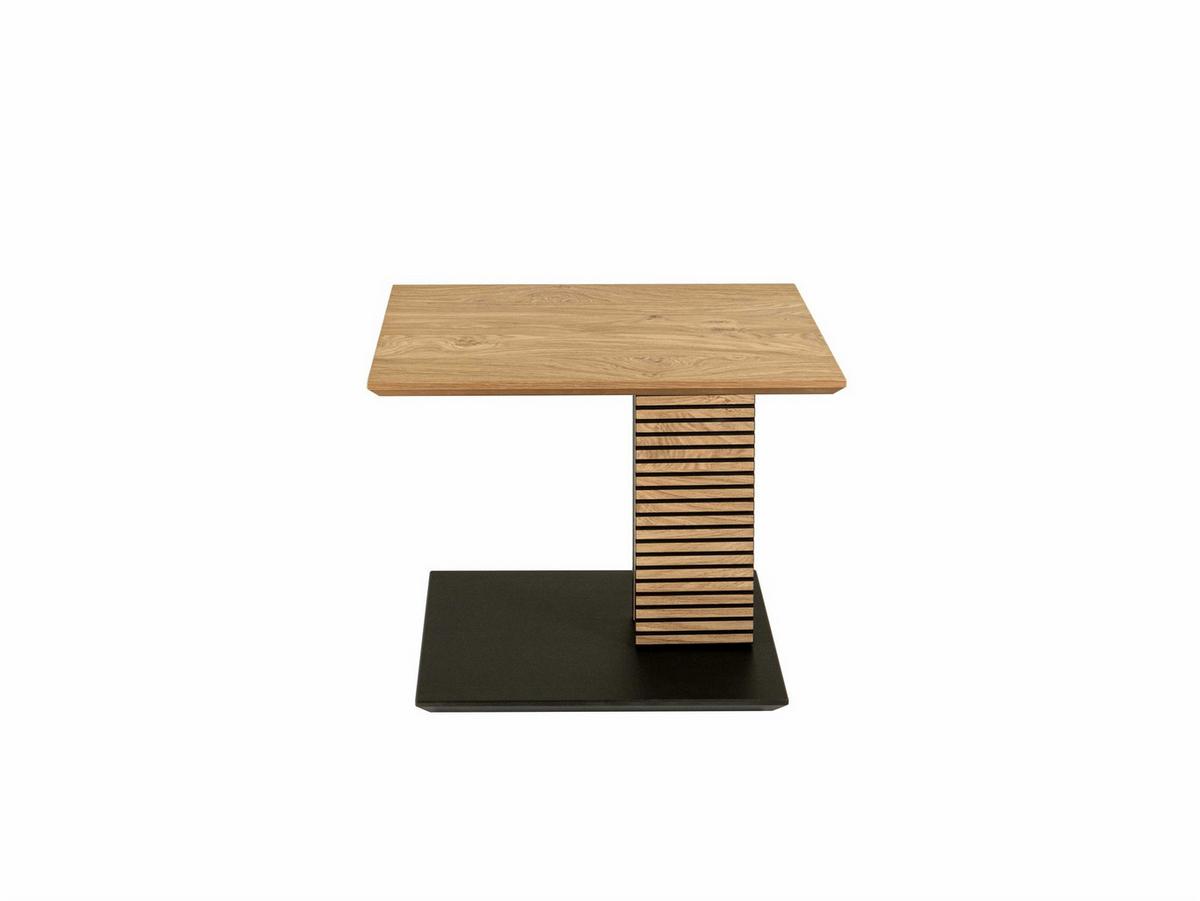 BEISTELLTISCH höhenverstellbar Cleo 55x47x47 Furnier Schwarz/Wildeiche - Wildeiche/Schwarz, Holz (55/47/47cm) - 58aufmkessel