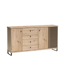 KOMMODE ALMERIA 182,7/85,4/40,6cm mit 4 Schubladen 2 Türen Eiche Artisan - Eiche Artisan, Holzwerkstoff (182.7/85.4/40.6cm) - MASSENO