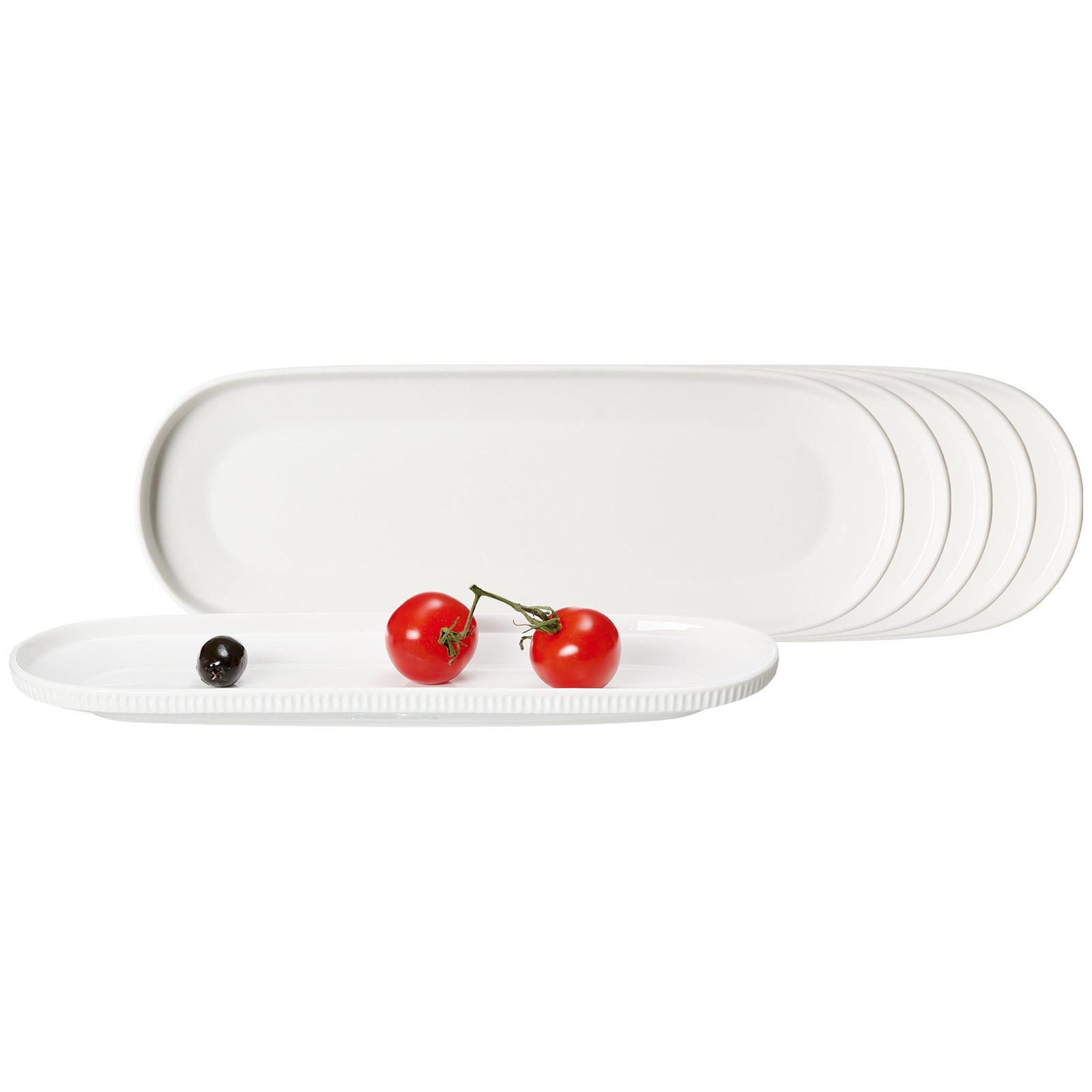 SERVIERPLATTEN Kelly weiß 30,5 x 11 cm 6er Set - Weiß, Keramik (11/2.3/30.5cm) - Ritzenhoff Breker