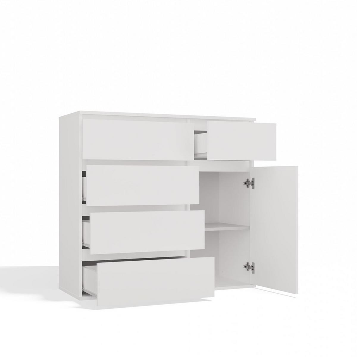 KOMMODE Weiß 100/93/40 - Weiß, Holzwerkstoff (100/93/40cm) - RAUMHIRSCH FURNITURE