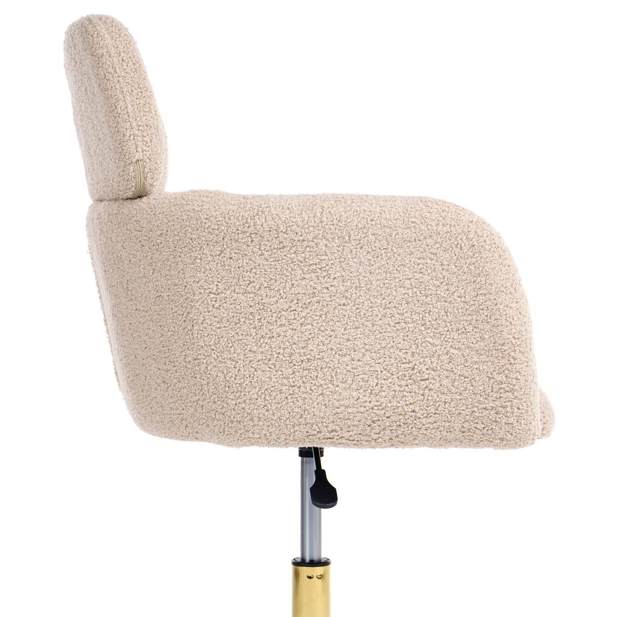 SCHREIBTISCHSTUHL Bouclé Hellbeige Alena - Beige, Textil (60/84/60cm) - Beliani