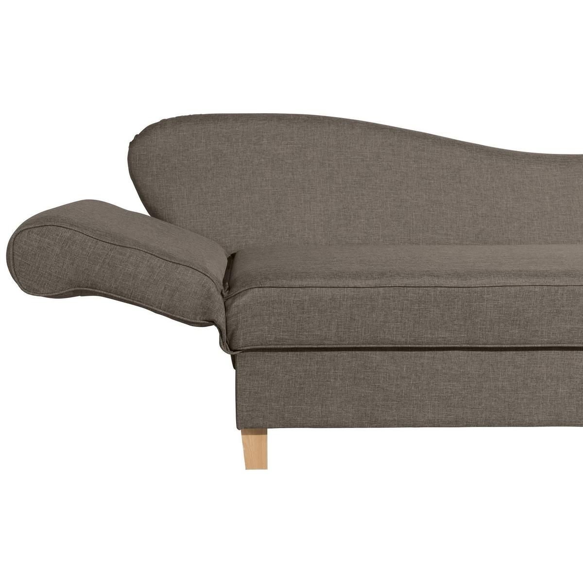 RECAMIERE mit Armteil links klappbar Katia Bezug Flachgewebe Buche natur / sahara - Gelb, Kunststoff (190/82/88cm) - 58aufmkessel