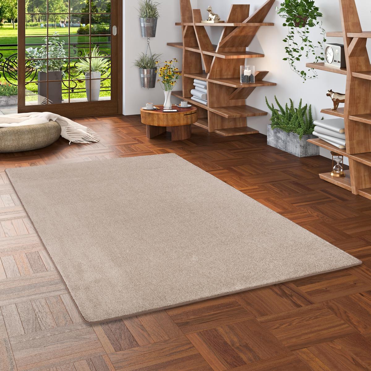 HOCHFLOR VELOURS TEPPICH LUNA - Taupe, Textil (160/200cm) - Snapstyle