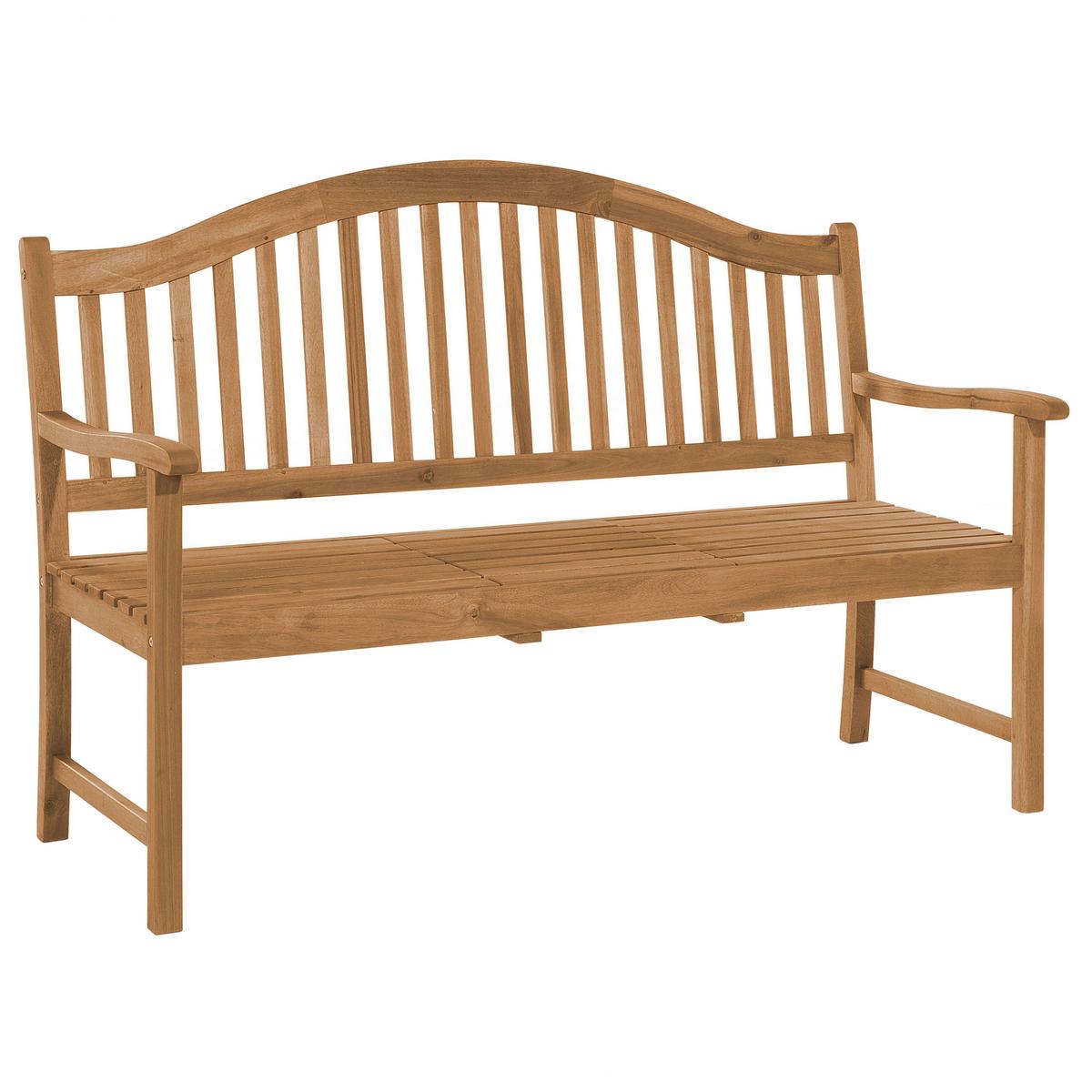 GARTENBANK Akazienholz hellbraun aufklappbarer Abstelltisch 150 cm Hilo - Hellbraun, Holz (150/102/54cm) - Beliani