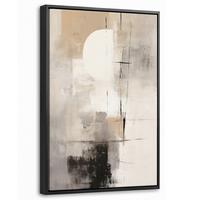 LEINWAND Bilder mit Rahmen - Abstrakt - Kunst - Grau - 40x60 - Hellgrau, Textil (40/60cm) - MuchoWow