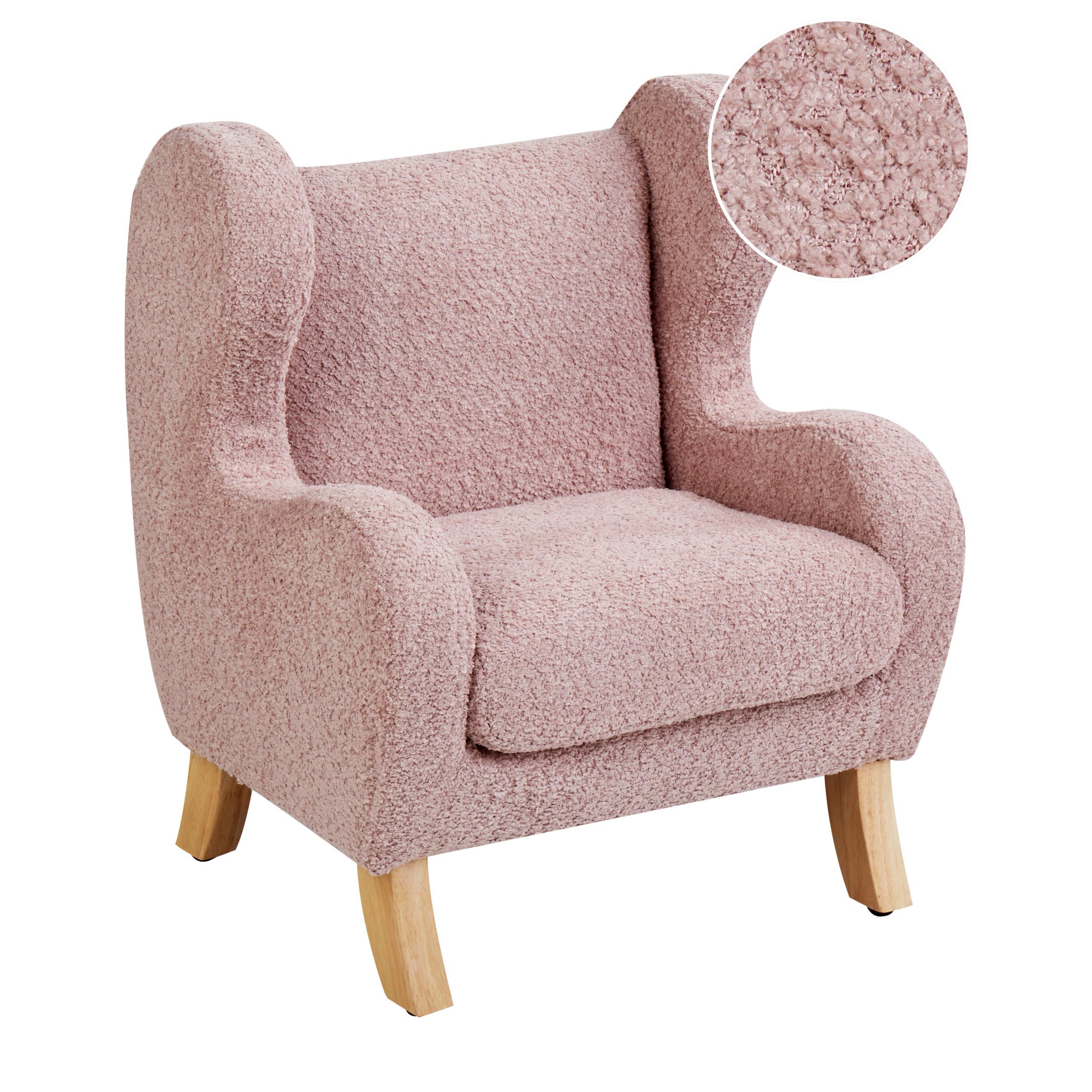KINDERSESSEL Rosa Farum - Pink/Braun, Textil (45/55/41cm) - Beliani