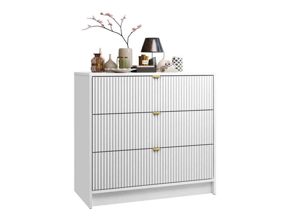 KOMMODE Tireno - Goldfarben/Weiß, Holzwerkstoff/Metall (80/75/40cm) - MIRJAN24