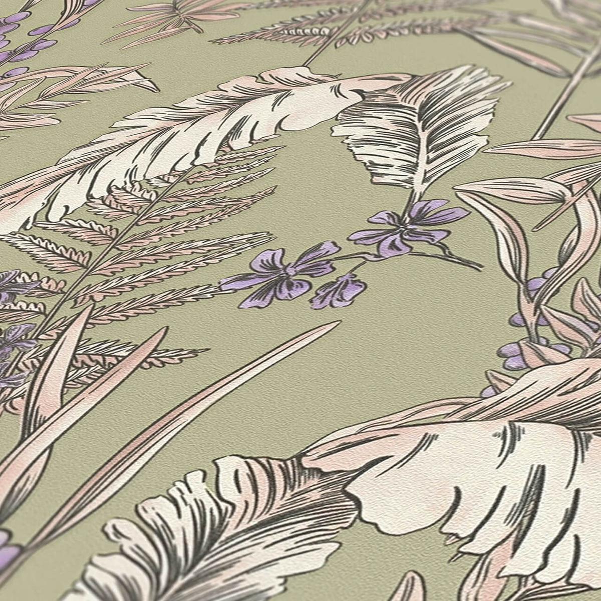 VLIESTAPETE Grün 53/1005 cm - Grün, Textil (53/1cm) - KUNSTLOFT