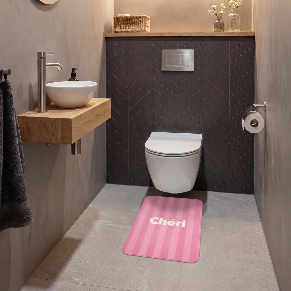 WC-VORLEGER Gestreift - Rosa - Chéri WC Teppich 40x60 cm - Pink, Textil (40/1cm) - OnlyWow