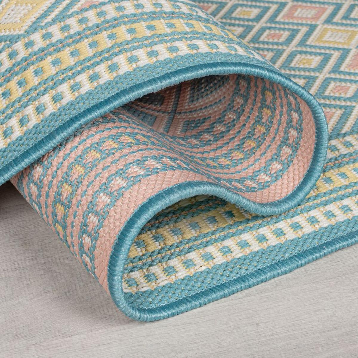 OUTDOORTEPPICH Waschbar RAVENGLASS, geometrisch, Pastellfarben, 200 x 290 cm - Multicolor, Textil (200/290cm) - KADIMA DESIGN