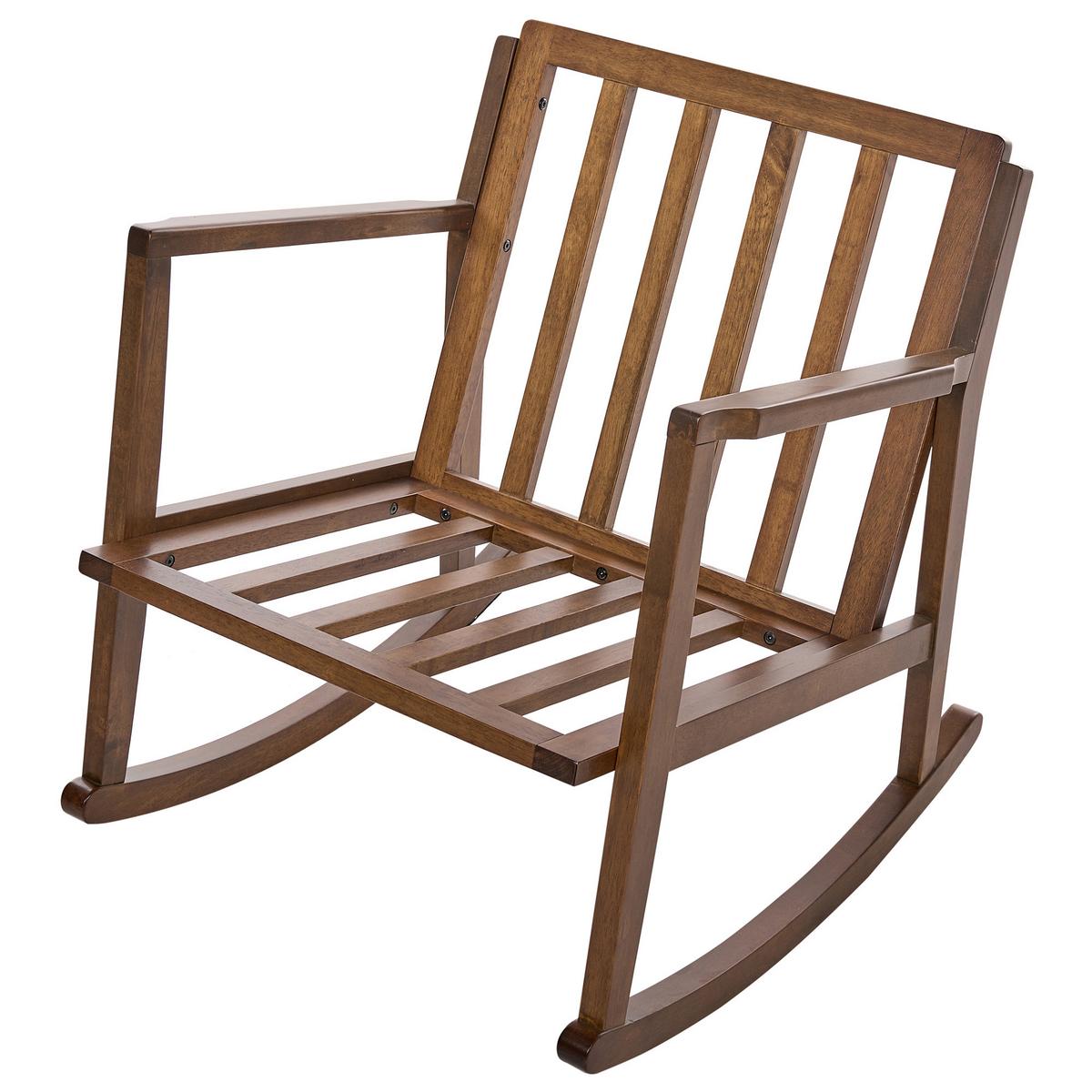 SCHAUKELSESSEL Holz Braun/Hellbeige Kjevik - Beige/Braun, Textil (65/75/75cm) - Beliani