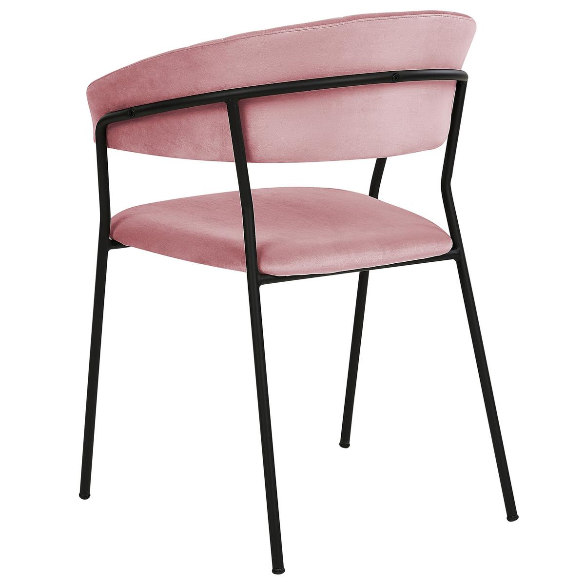 ESSZIMMERSTUHL 2er-Set Samtstoff Rosa Mariposa - Pink, Textil/Metall (55/78/55cm) - Beliani