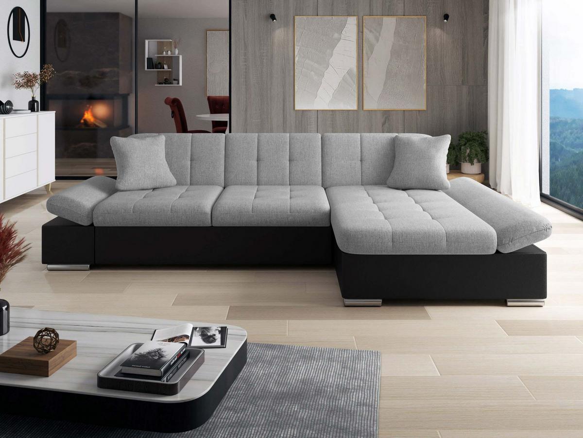 ECKSOFA Montana, Seite: Rechts - Schwarz/Grau, Holz/Textil (278/161cm) - MIRJAN24