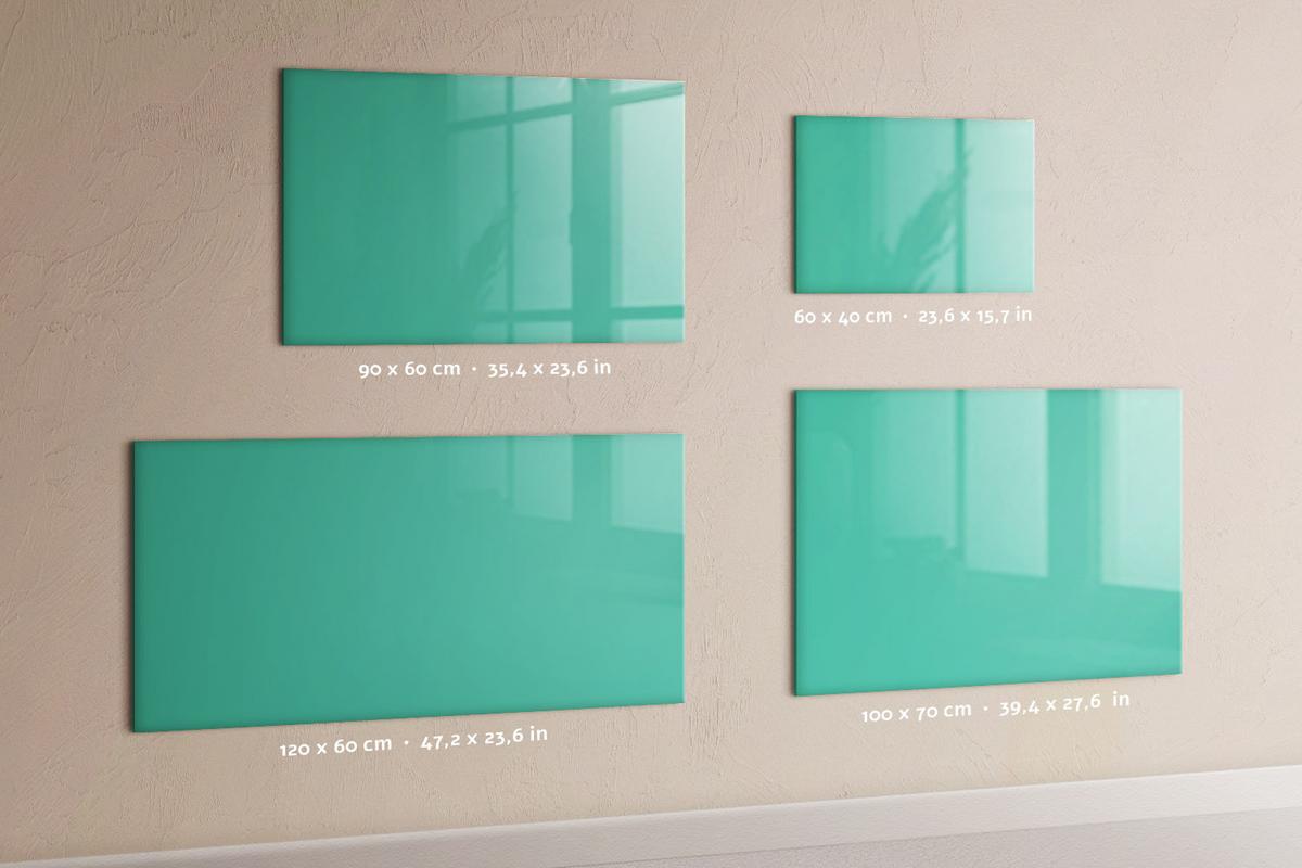 MAGNETTAFEL 60x40 Türkis schwarzer Marker - Türkis, Glas (60/0.4/40cm) - TULUP