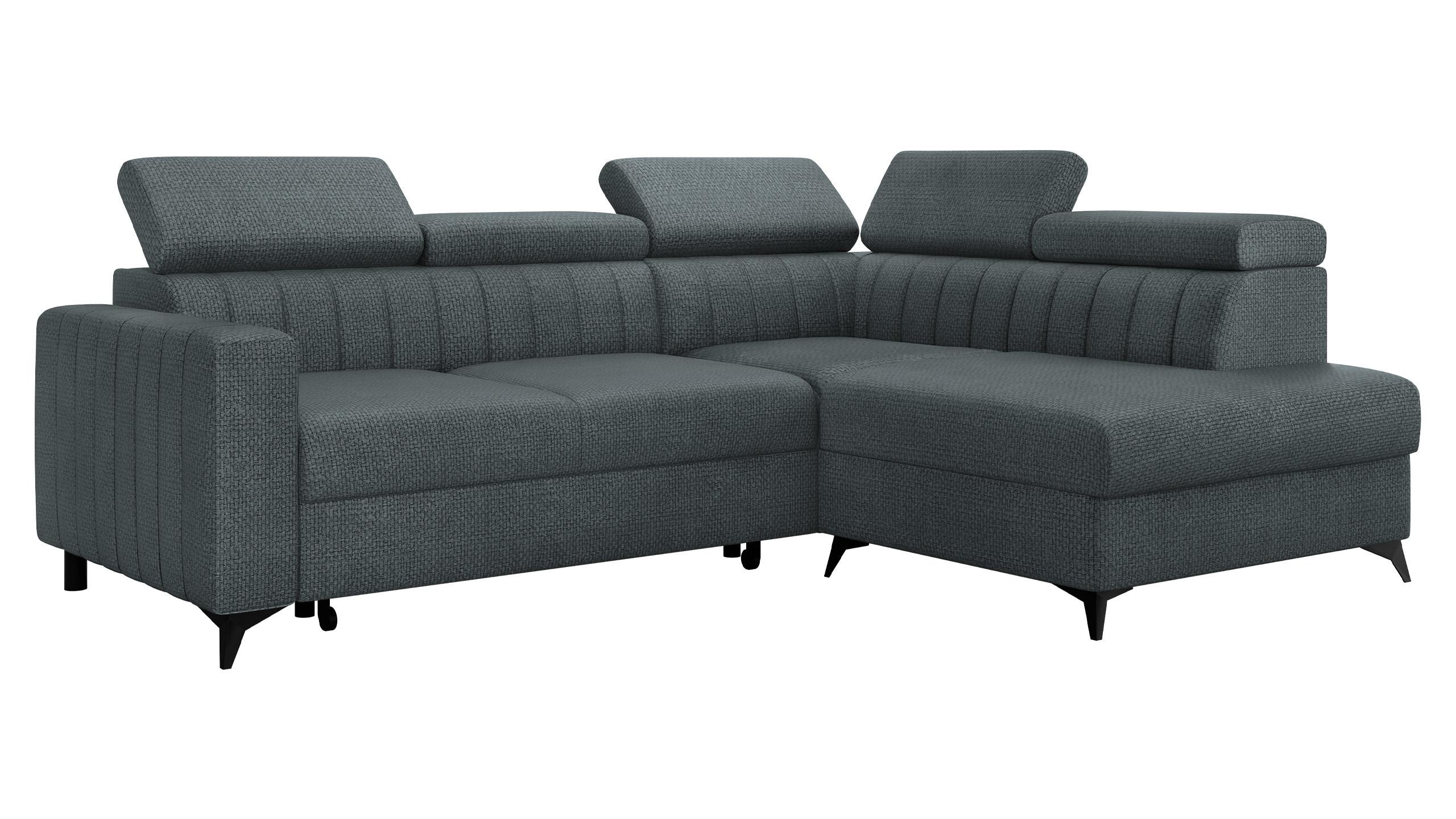 ECKSOFA Milano 2RRLXP, Seite: Rechts 2R+R+LXP - Blaugrau, Holz/Textil (249/195cm) - MIRJAN24