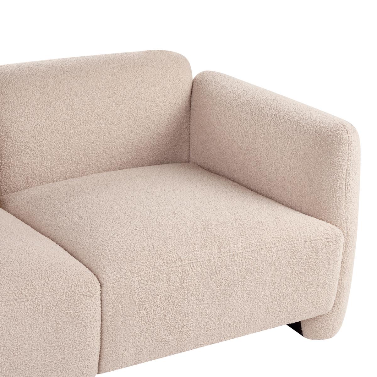 3-SITZER-SOFA Bouclé Beige Ekenes - Beige, Textil (182/72/90cm) - Beliani