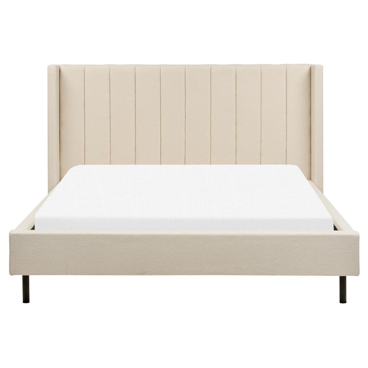 POLSTERBETT mit Lattenrost 160x200 cm Beige Villette - Beige, Textil (160/200cm) - Beliani