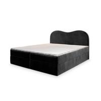BOXBETT FLUVIA M 180x200 cm mit Matratze und Topper - Schwarz - Schwarz, Holz (180/200cm) - MASSENO