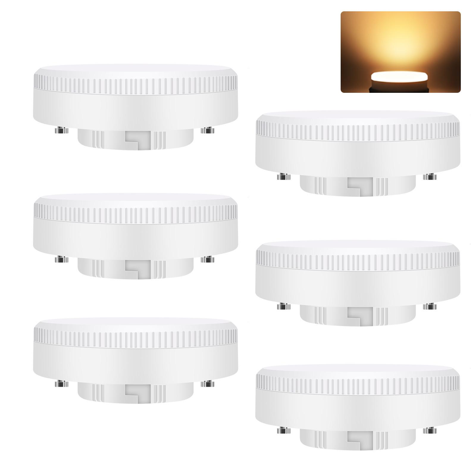 LED-LEUCHTMITTEL 6 Stück GX53 Emaryn 7.4/7.4/2.5 cm - Weiß, Kunststoff (7.4/2.5cm) - ZMH