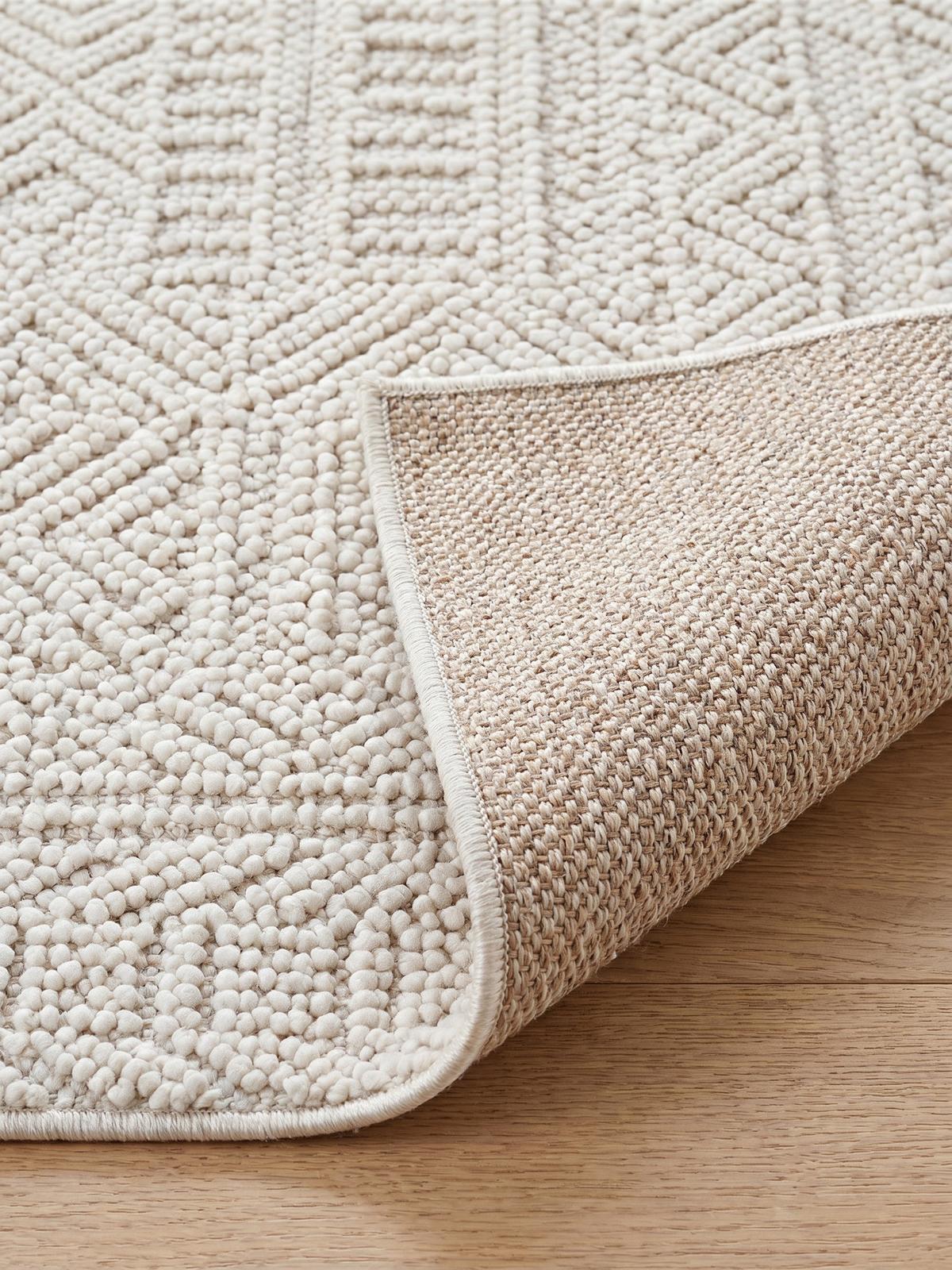 TEPPICH Flachgewebe LANGAU in Creme, mit Ethno-Streifen, 80 x 250 cm - Creme, Textil (80/250cm) - KADIMA DESIGN