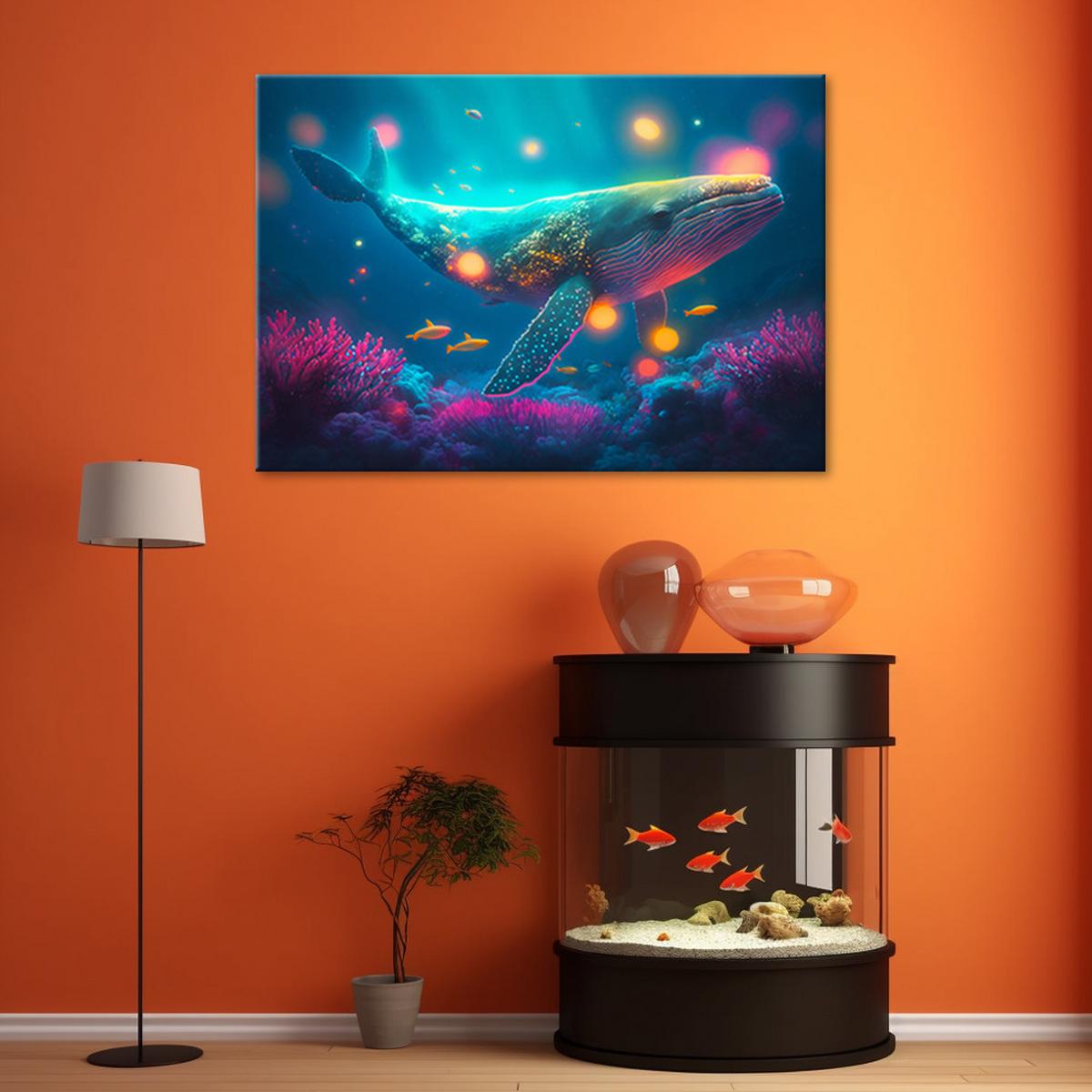 WANDBILD magischer wal - Multicolor, Textil (60/40cm) - Feeby