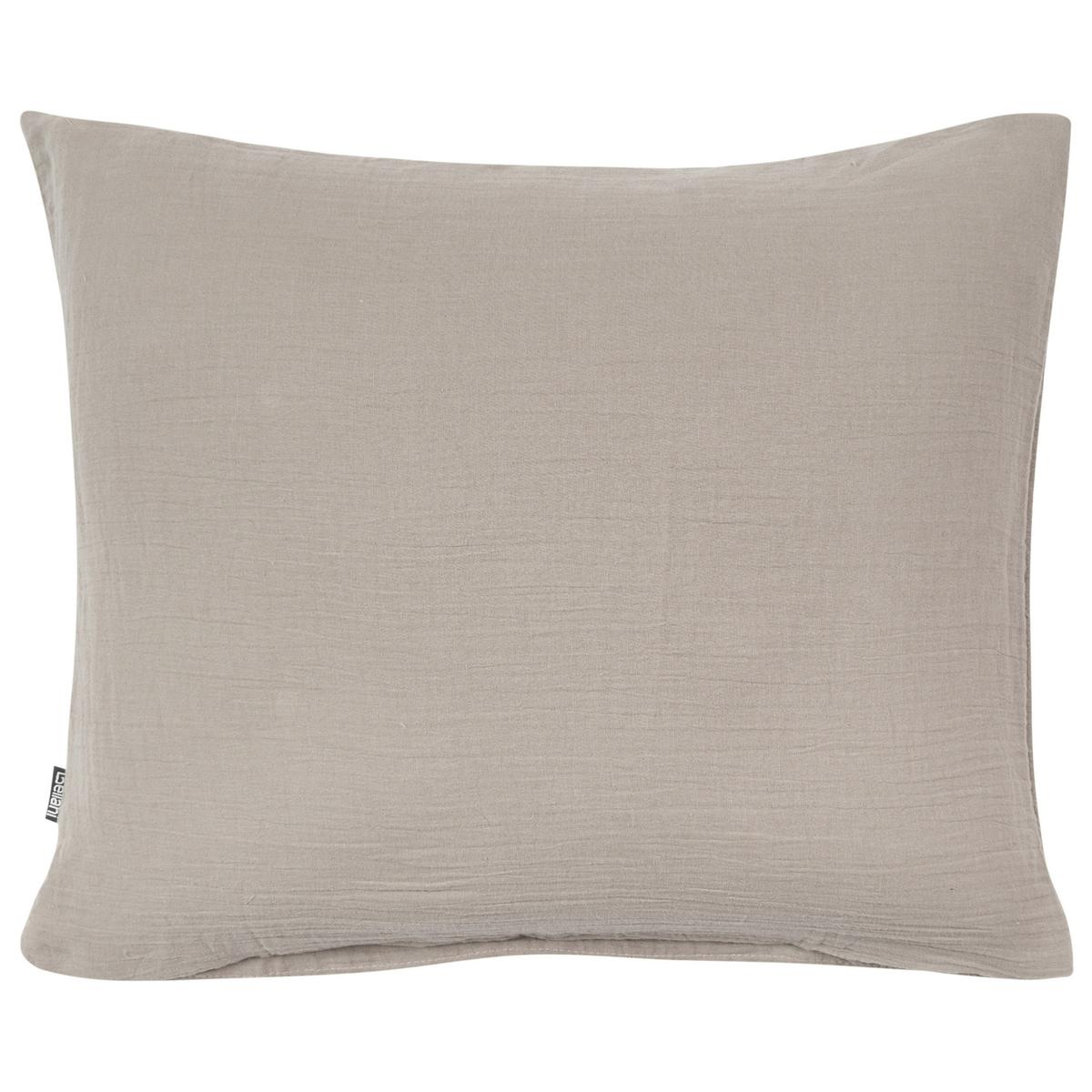 BETTWÄSCHE-SET 200/200 cm Baumwollmusselin Taupe Sumner - Taupe, Textil (200/200cm) - Beliani