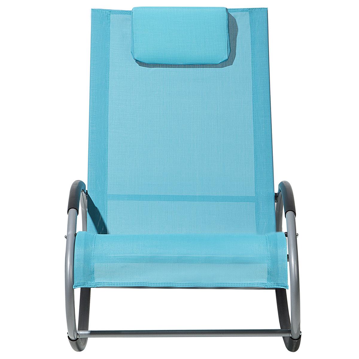 GARTENLIEGE Schaukelfunktion blau Campo - Blau, Metall (62/88/107cm) - Beliani