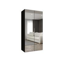 DREHTÜRENSCHRANK 202/100/52 2-türig - Kaschmir/Schwarz, Holz (100/202/52cm) - MÖBEL KRYSPOL