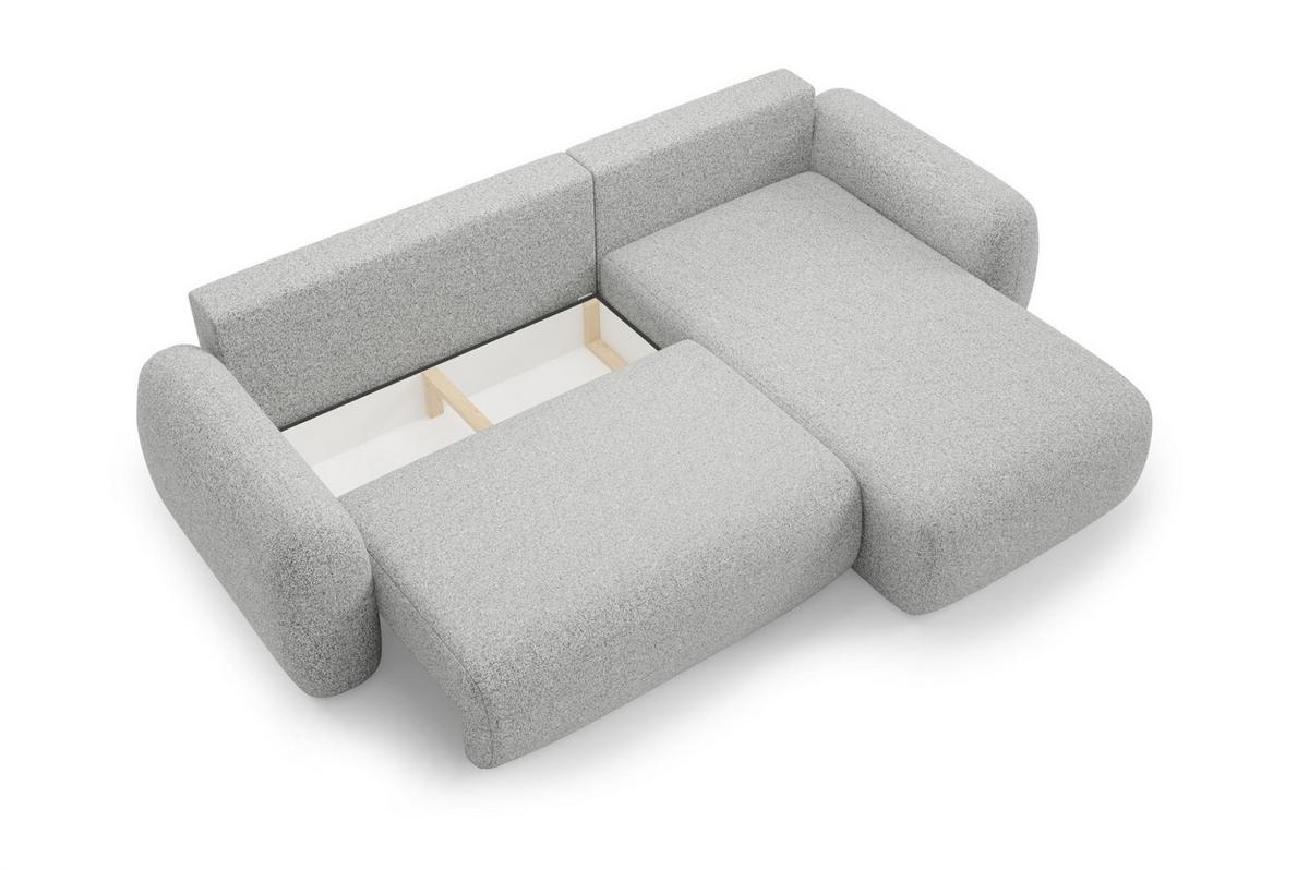 ECKSOFA Gaston Mit Schlaffunktion - Hellgrau, Holzwerkstoff/Textil (304/190cm) - Fun Möbel