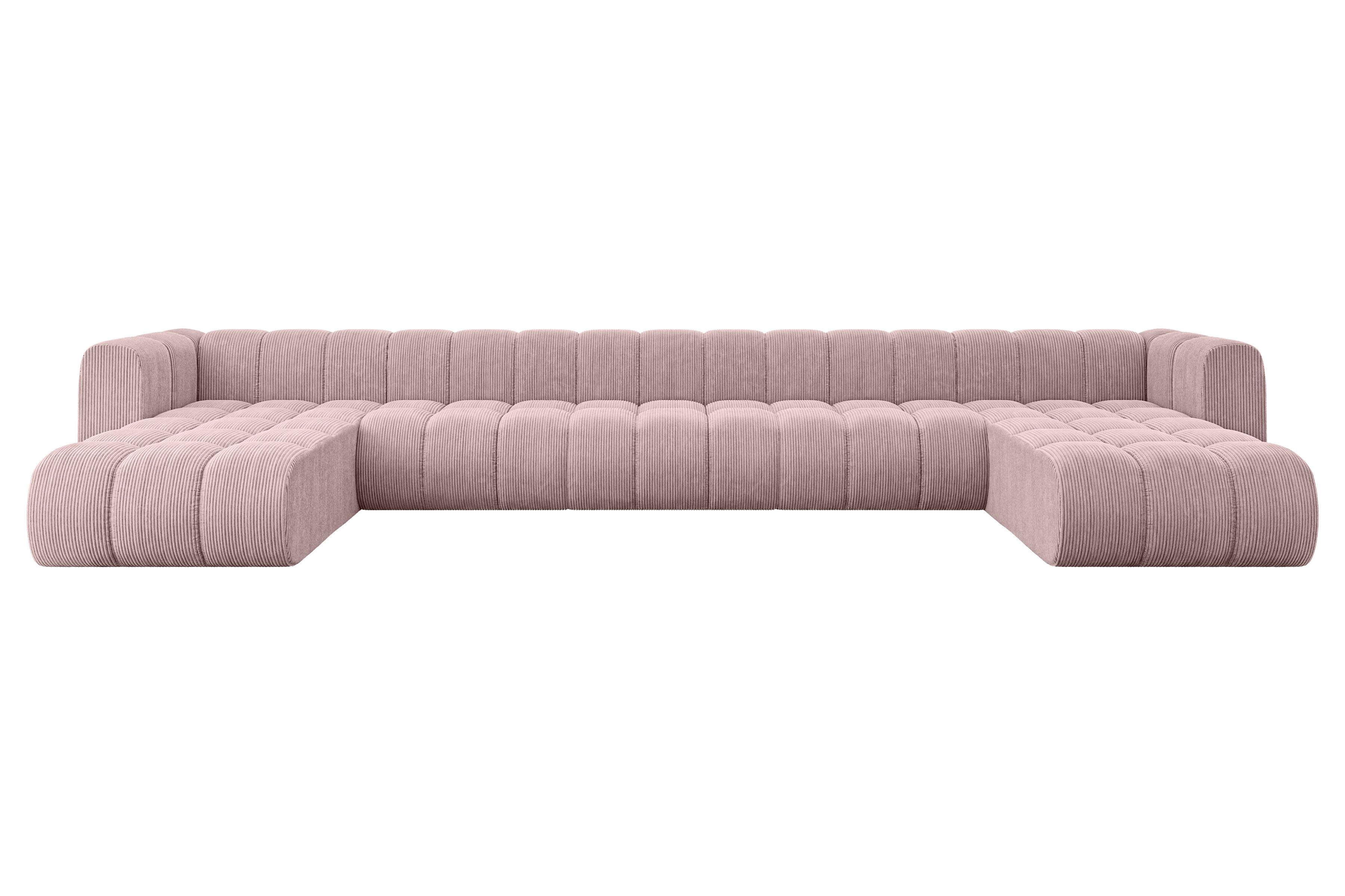WOHNLANDSCHAFT modulares Sofa Joren-U3 - 501x177x70 cm Rosa - Rosa, Holzwerkstoff/Textil (501/70/177cm) - ALTDECOR