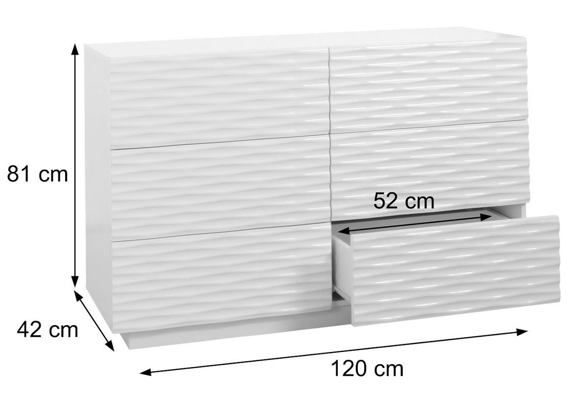 KOMMODE Weiß - Weiß, Holz (120/81/42cm) - MCW