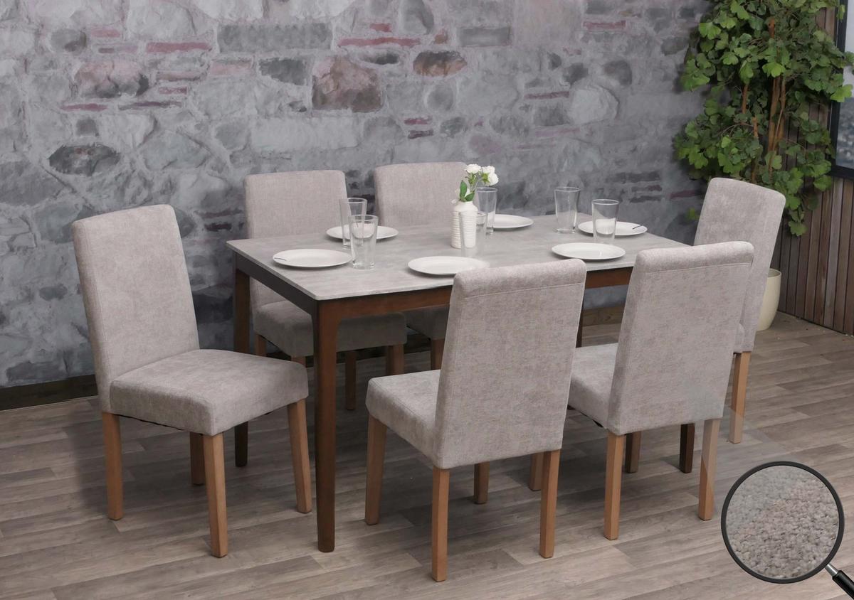 ESSZIMMERSTUHL Hellgrau 6er-Set - Hellgrau, Textil (42/90/50cm) - MCW