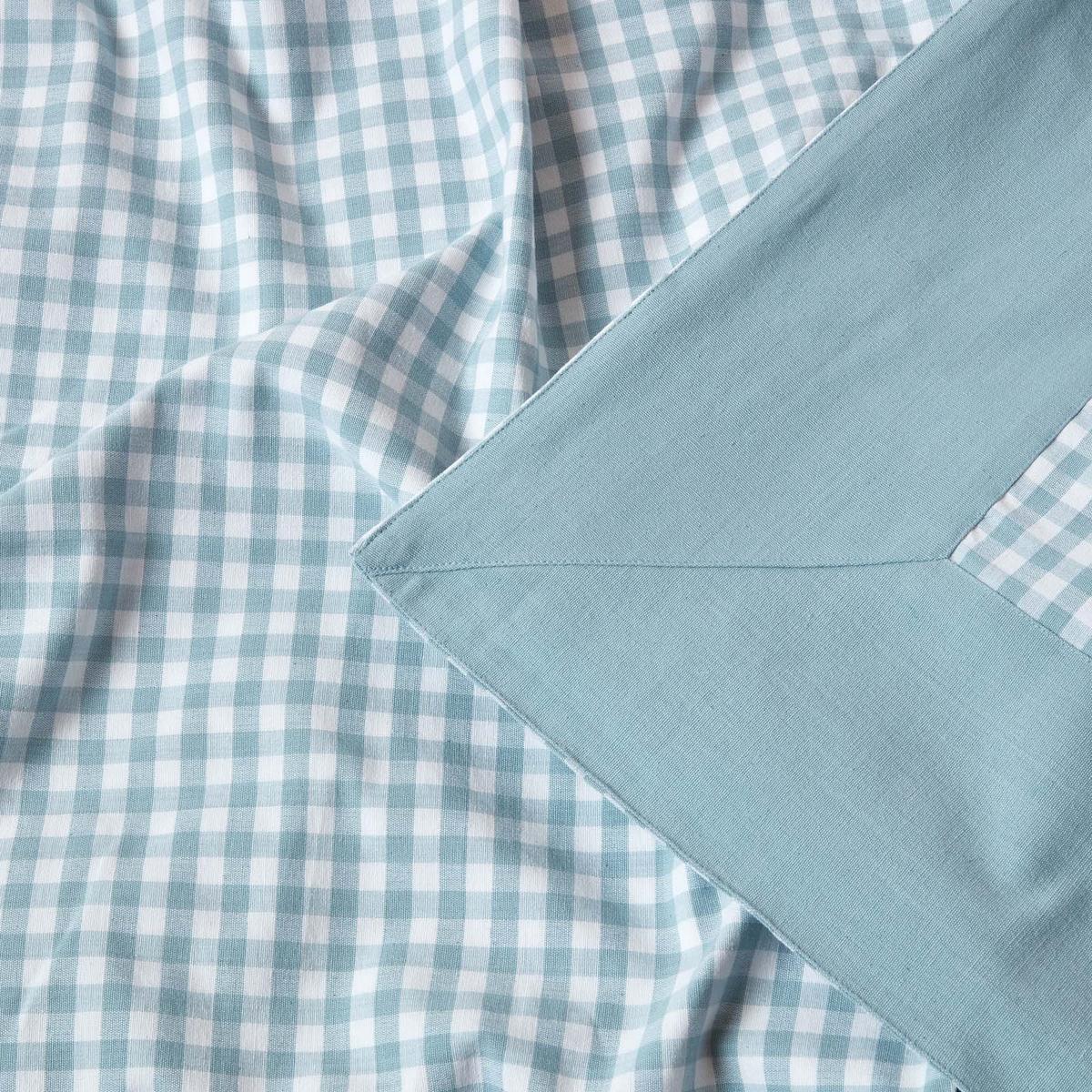 ÜBERWURF 150/200 cm, Vichy Karo 100% Baumwolle - Blau, Textil (150/200cm) - Homescapes
