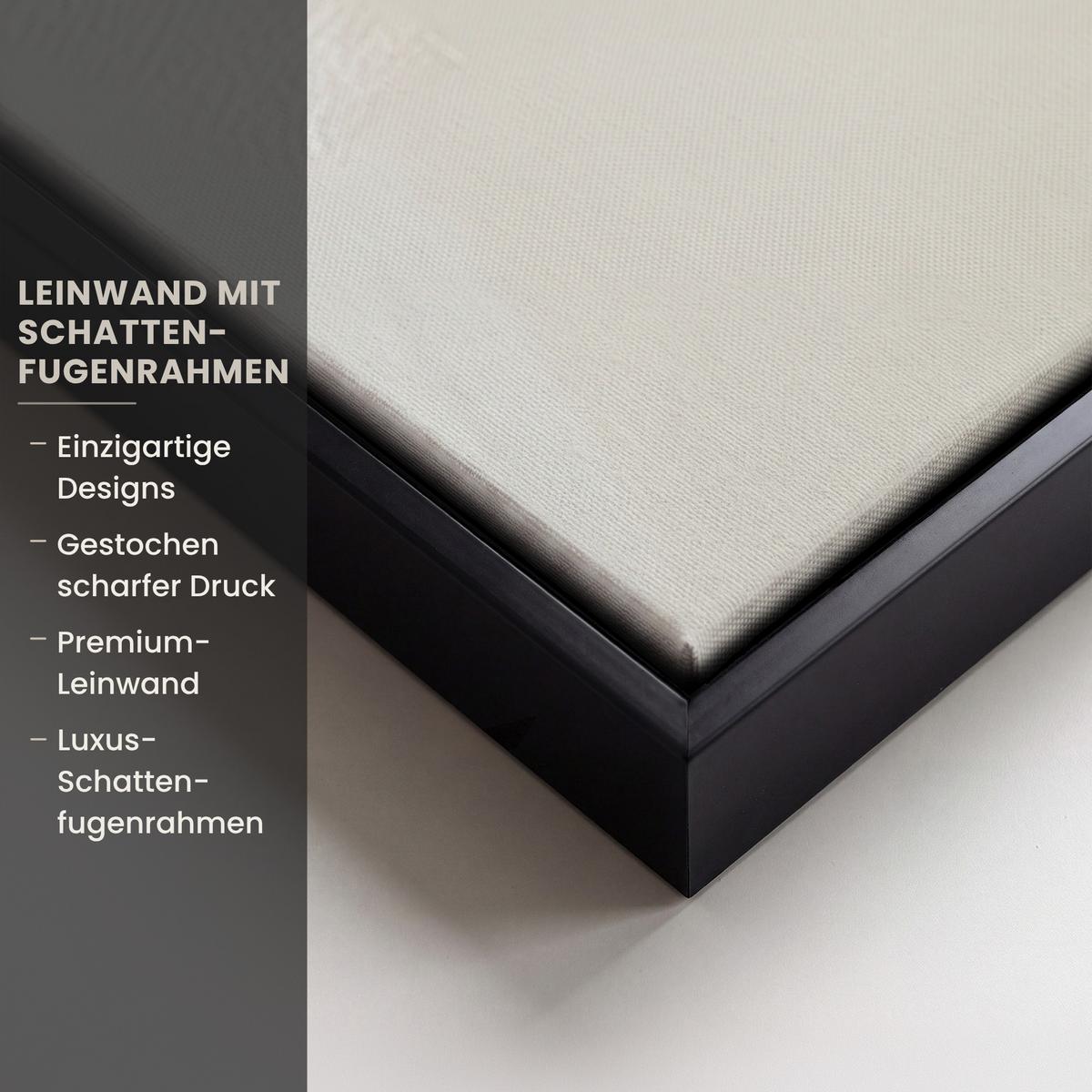 LEINWAND Bilder mit Rahmen - Blume - Beige - Farbe - Schatten - 90x140 - Creme, Textil (90/140cm) - MuchoWow