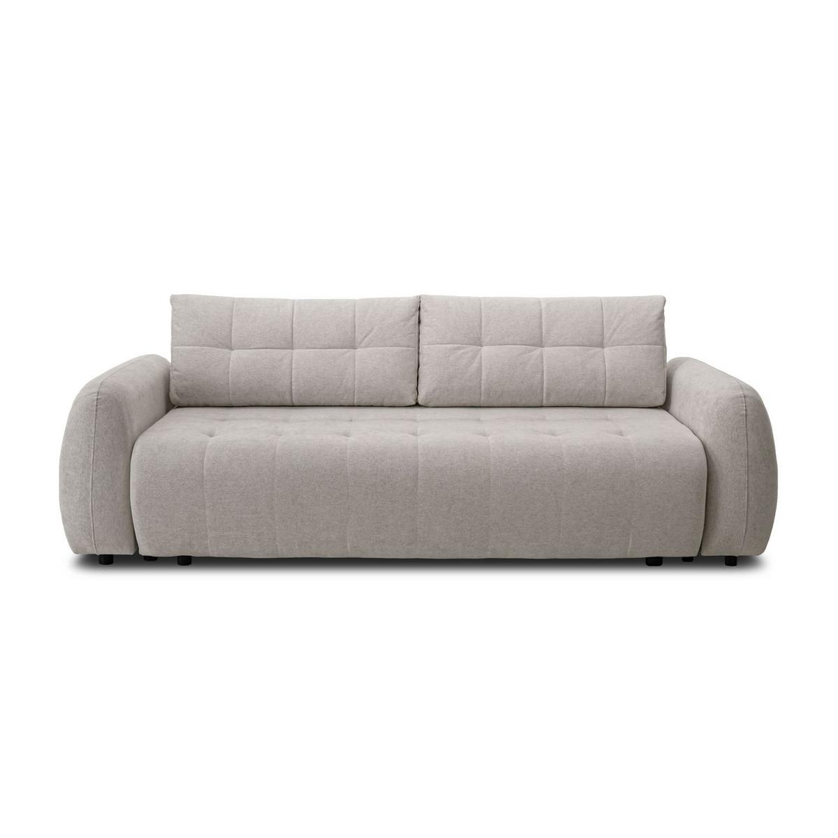 SOFA OMEGA Zweisitzer mit Schlaffunktion, Rosa 27 - Beige, Textil (252/92/105cm) - Lookway