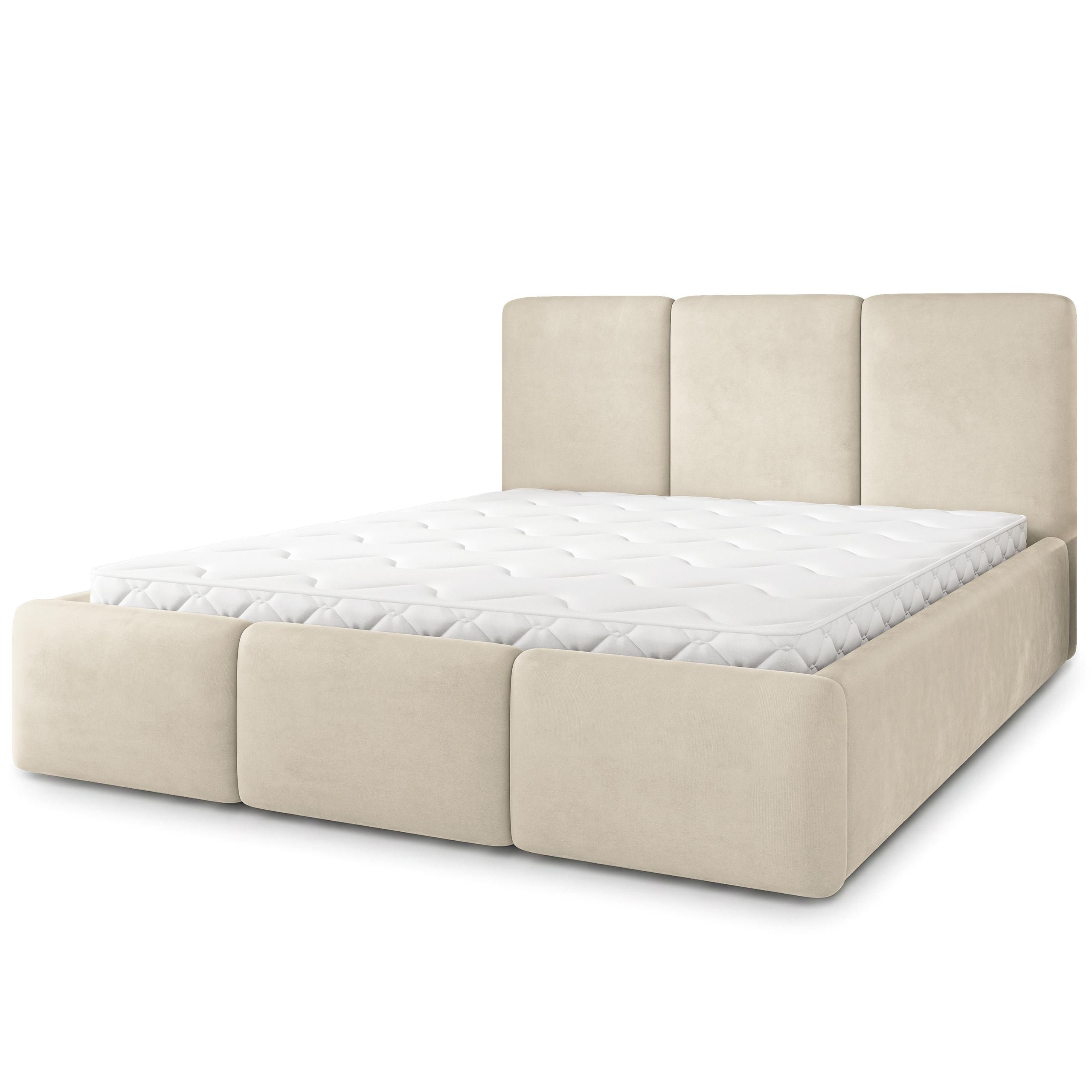 POLSTERBETT MORENA MGV 180x200 cm mit Bettkästen - Beige - Beige, Holz (180/200cm) - MASSENO