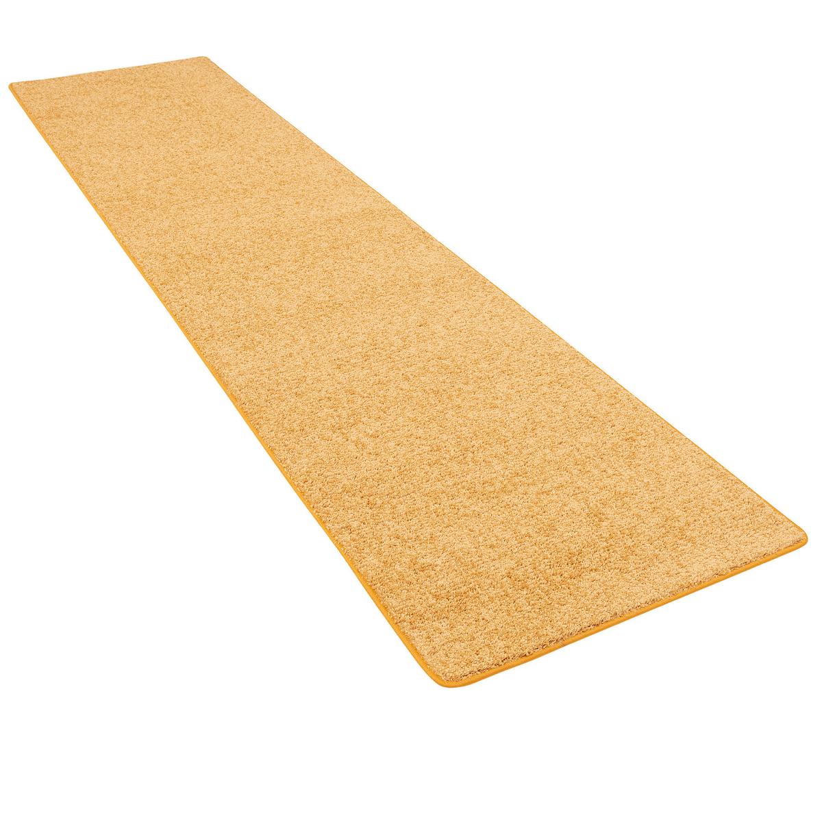 HOCHFLOR VELOURS TEPPICH LÄUFER MONA - Currygelb, Textil (80/200cm) - Snapstyle