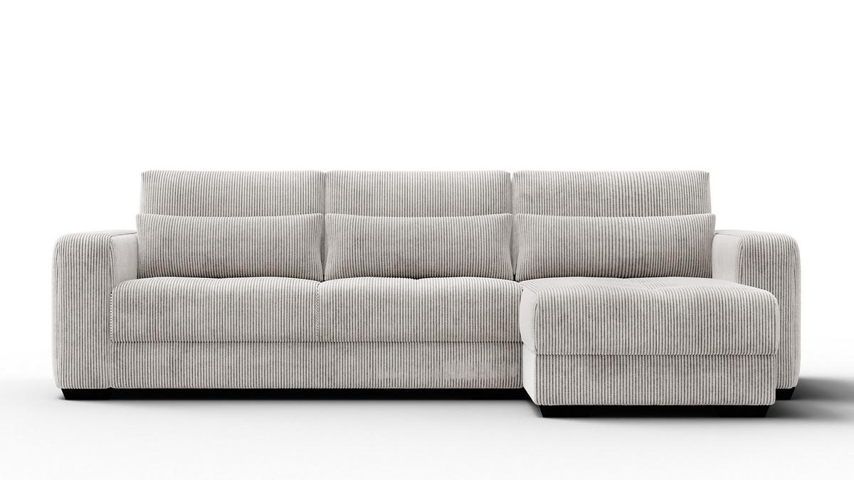 ECKSOFA OLI 4-Sitzer rechts, perlweiß - Weiß, Holz/Textil (295/172cm) - Wozimo