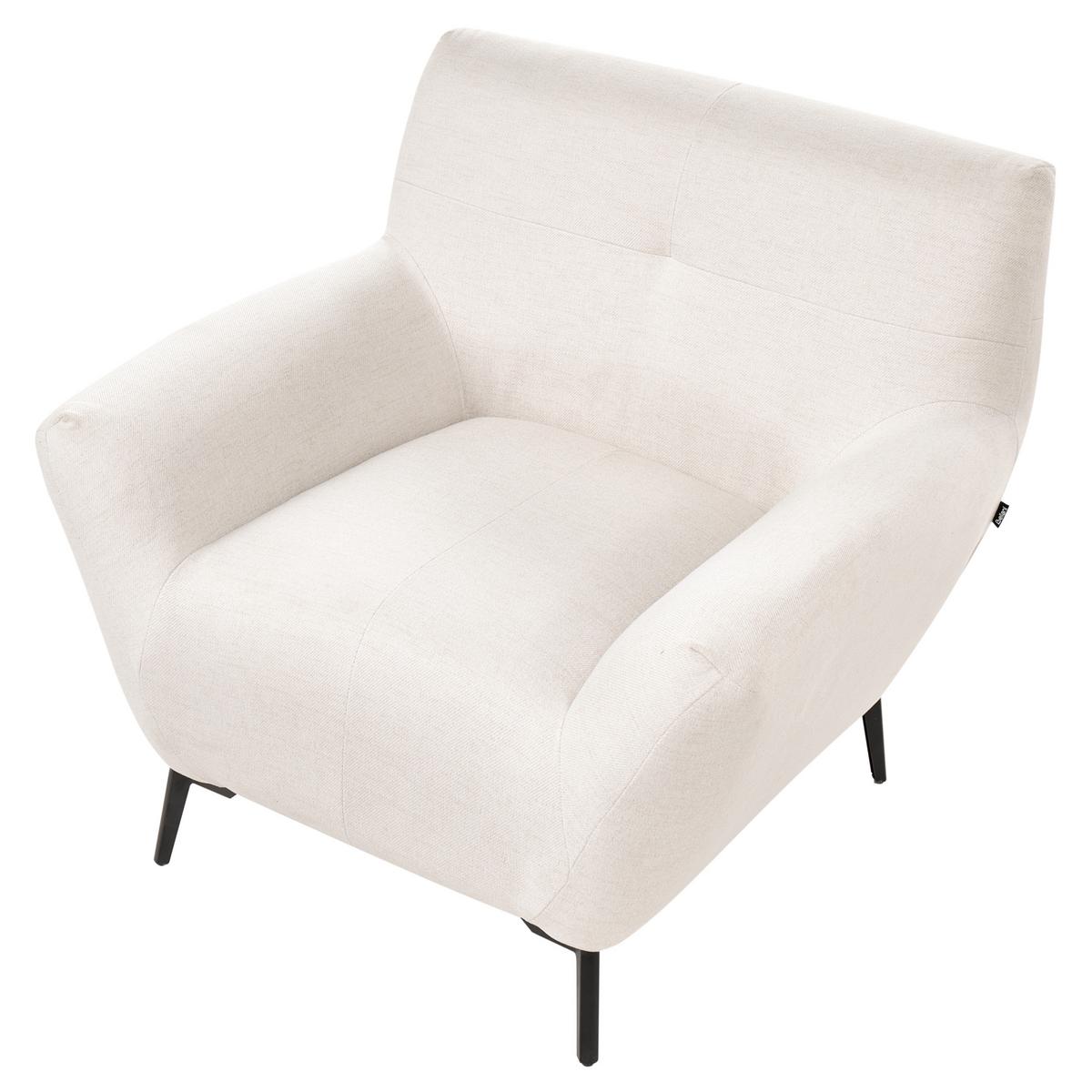 SESSEL Stoff Cremeweiß Lakene - Weiß, Textil (94/88/88cm) - Beliani