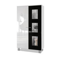 VITRINE Denjo Tür in Schwarz Hochglanz - Schwarz Hochglanz, Holzwerkstoff (71/129/35cm) - Vladon
