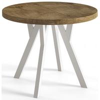RUNDER Esstisch ausziehbar – Moderner Wohnzimmertisch und Küchentisch – Tisch mit Stabile Konstruktion, Durchmesser 100 cm - 200 cm - Farbe Lefaks - Dunkelbraun/Weiß, Holzwerkstoff (100/100/77cm) - Alpi-Möbel