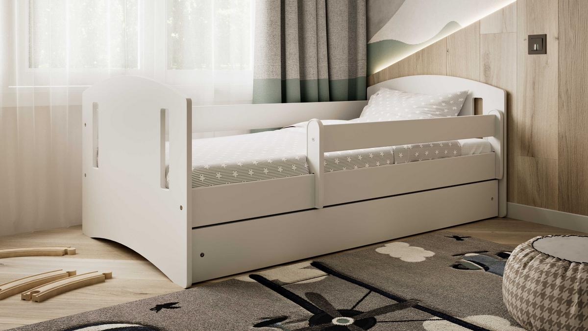 KINDERBETT CLASSIC II mit Schublade ohne Matratze Weiß 90/65/144 - Weiß, Holzwerkstoff (80/140cm) - RAUMHIRSCH FURNITURE