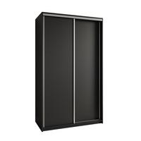 SCHWEBETÜRENSCHRANK NISSE 120/205/60 cm 2-türig Schwarz - Schwarz, Holzwerkstoff (120/205/60cm) - MASSENO