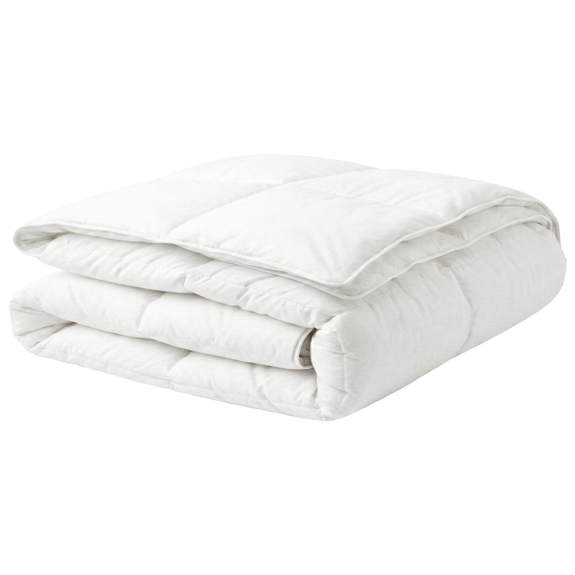 BETTDECKE Zweilagig Entenfedern und Daunen 4-Jahreszeiten 220/240 cm Serrato - Weiß, Textil (220/240cm) - Beliani