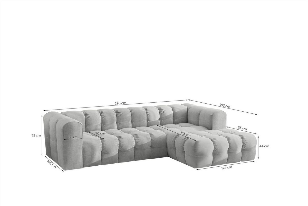 ECKSOFA Solvie In Moly - Grün, Holzwerkstoff/Textil (290/193cm) - Fun Möbel