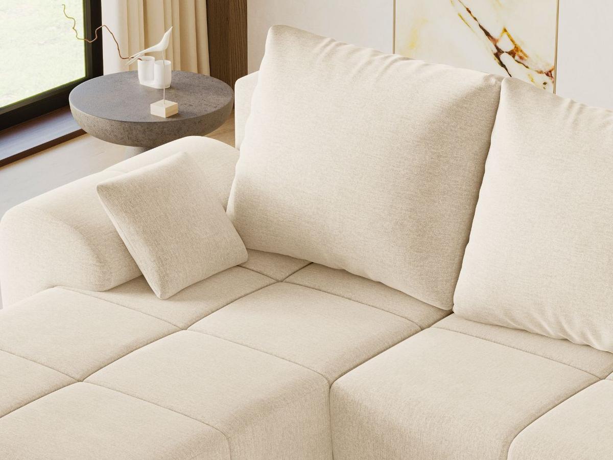 ECKSOFA Monti Beige Links - Beige/Silberfarben, Holz/Textil (188/290cm) - Graingold
