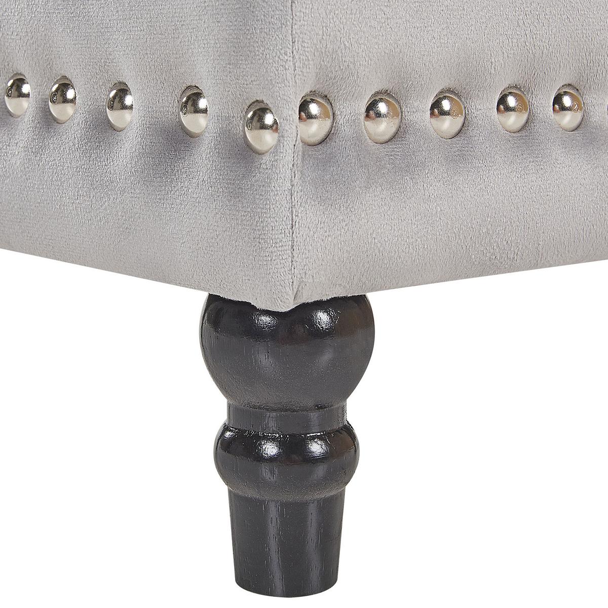 HOCKER Loretto 37/37/40 cm - Grau, Textil (37/40/37cm) - Beliani