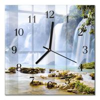 WANDUHR aus Glas 30x30 cm - Wasserfall - Multicolor, Glas (30/30/0.4cm) - TULUP